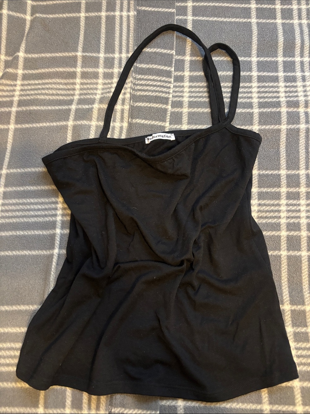 Reformation Black Slim-Strap Camisole